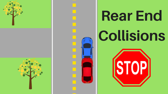 Cartoon image of a rear end collisions